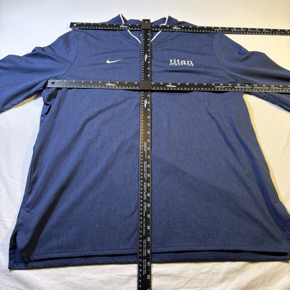 Nike Dri Fit Titan Athletics Pullover Quarter Zip Long Sleeve Shirt Men XL Blue - Picture 4 of 7